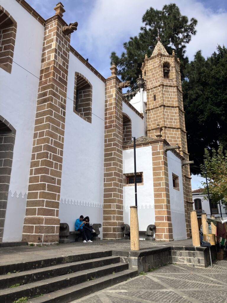 Stone church and plaza in Teror, Gran Canaria